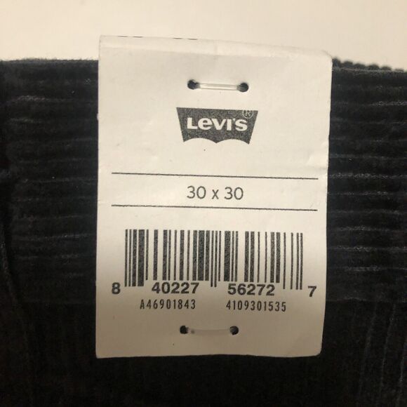 Levi's Womens Black /Dark Blue Hue Corduroy Straight Leg Pants 30x30 NWT - Picture 16 of 16
